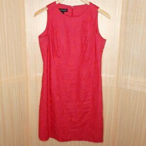Jones New York Linen Embroidered Pink Sheath Dress
